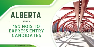 Alberta Issued 150 NOIs to Express Entry Candidates on 20 Feb 2020