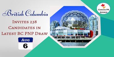 British Columbia Issued 238 Invitations in the Latest BCPNP Draw