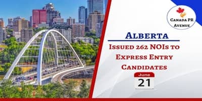 Alberta issued 262 NOIs to Express Entry candidates on June 21