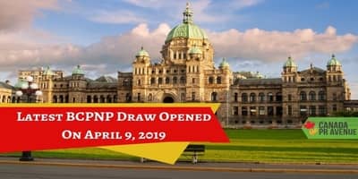 Latest BCPNP Draw Opened on April 9, 2019