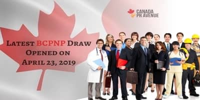 Latest BCPNP Draw Opened on   April 23, 2019